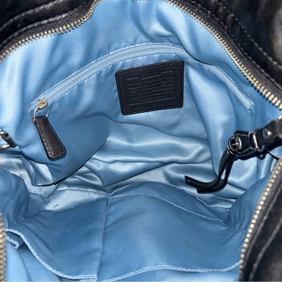 Vintage Coach 12657 Black Signature Jacquard Zoe Hobo Shoulder Bag - Picture 10 of 12